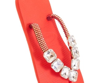 Personalisierte Havaianas Flip Flops, Handgefertigte Bling Brautsandalen
