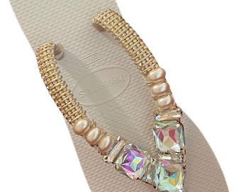 Personalisierte Havaianas Flip Flops, Bling Brautsandalen