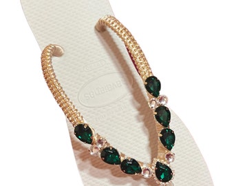 Chanclas Havaianas personalizadas, sandalias de novia con brillo