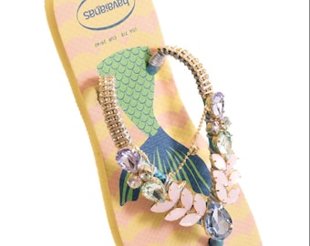 Personalized Havaianas Flip Flops, Handmade Bling Sandals