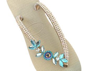 Personalized Havaianas Flip Flops, Bling Bridal Sandals