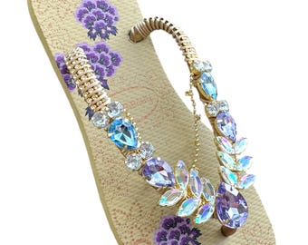 Personalized Havaianas Flip Flops, Bling Bridal Sandals