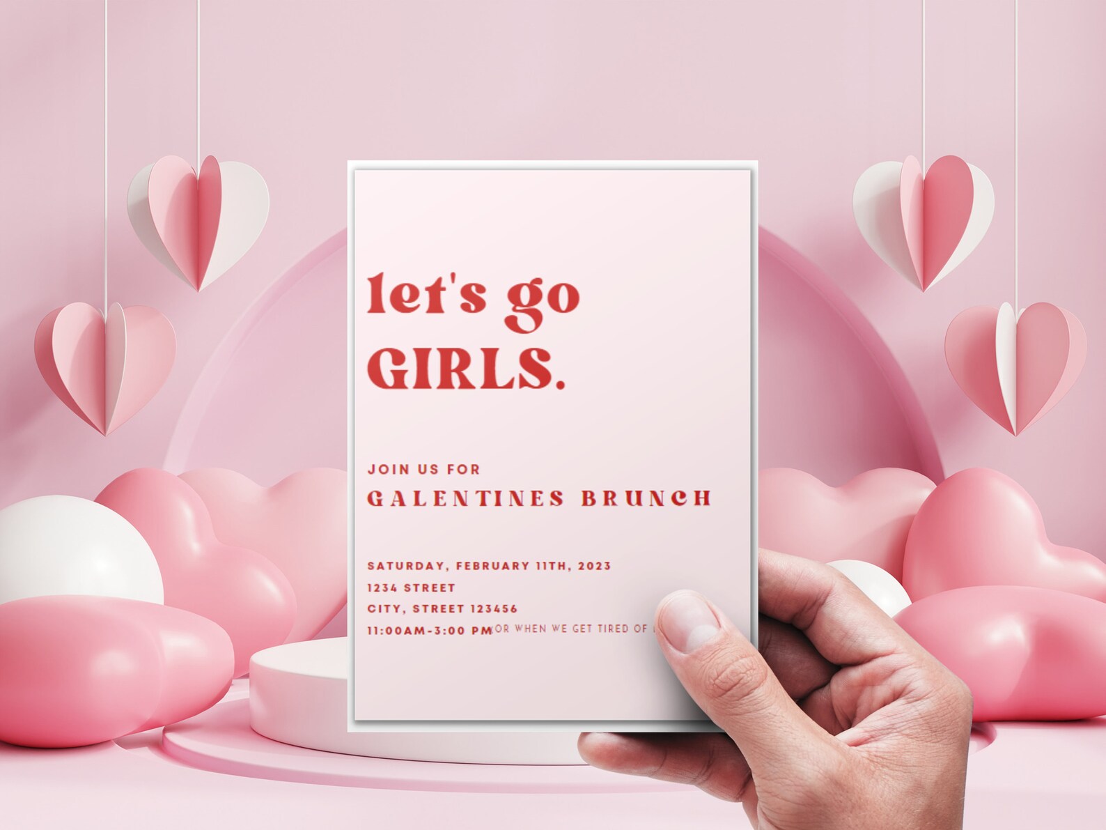 Galentines Invitation Editable Valentines Invite Template Phone