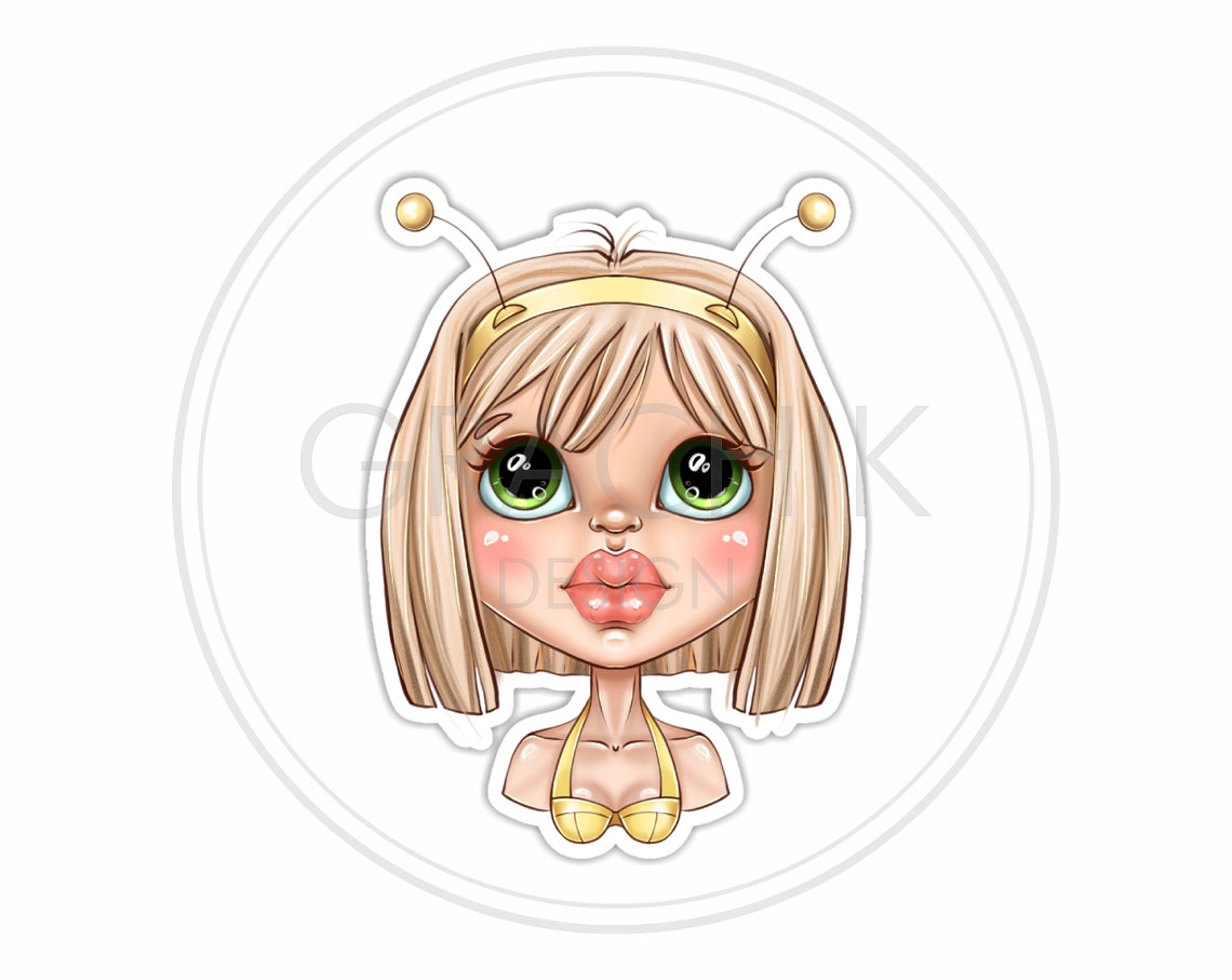 Digital Sticker Doll Girl Doll Sticker Instagram Sticker Etsy