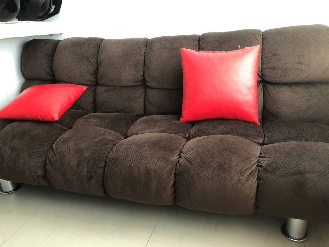 Plush recliner sofa bed Free cushions Etsy