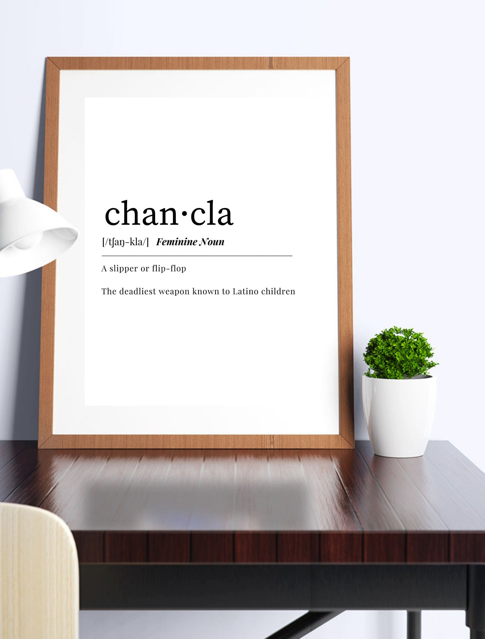 Chancla Definition Meaning Printable Wall Art Home Decor | Etsy