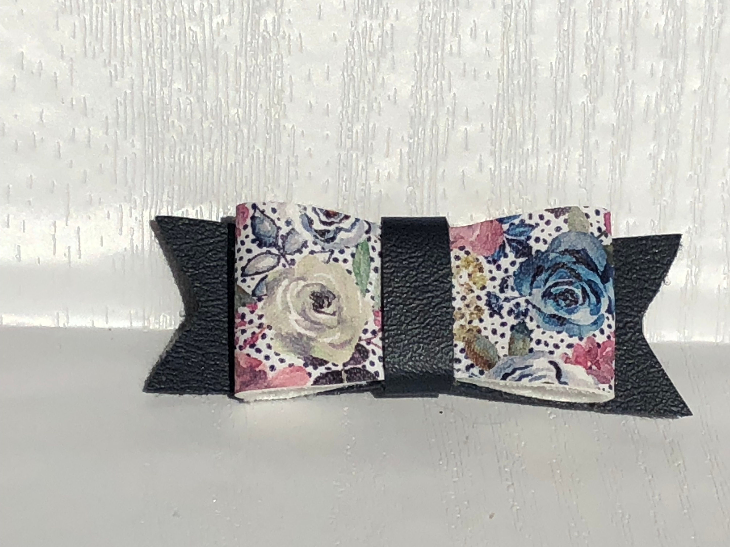 Blue Floral Hair Bow - wide 7