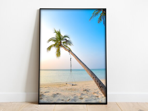 Maldives Rope Swing Seaside Art Photo Print Poster - Etsy