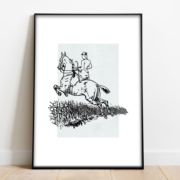 Jumping Horse | Animal Art | Print | Poster | Canvas | Framed | Unframed | Customise