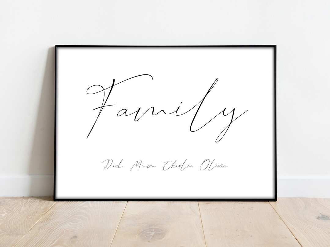Personalised Family Names Art Create Your Own Artwork Etsy