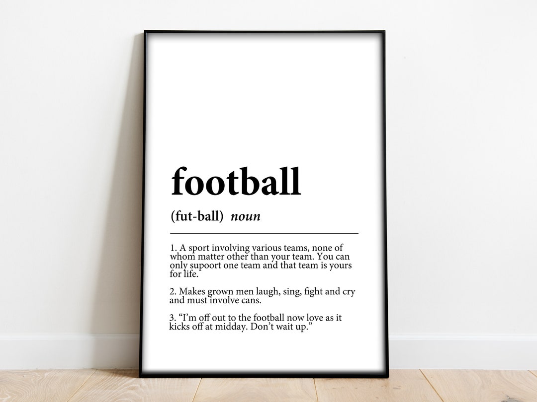 Football Definition Print Poster Canvas Mouse Mat Etsy