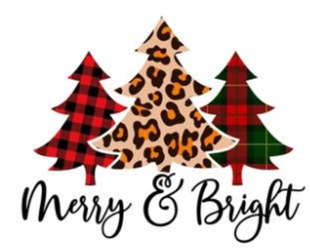 Sublimation Merry & Bright Christmas Trees Tshirts Etsy