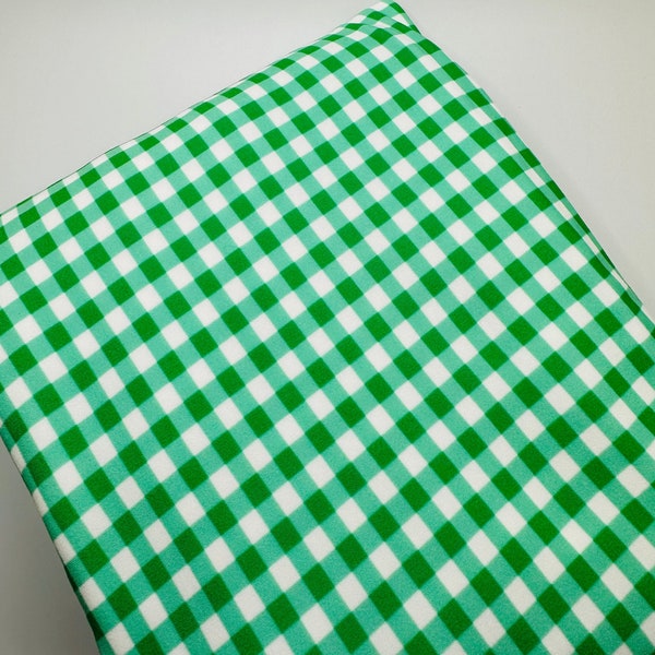 Ready to Ship French Terry Green and White Gingham Plaid Shapes makes great bows, head wraps, bummies, and more.