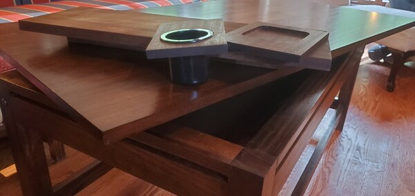 8 Player Oak Board Game Table With Lights and Outlets. - Etsy Canada
