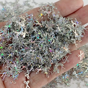 Holographic Scissors Chunky Glitter, Nail Art Glitter, Party Confetti Chunky Poly Glitter, Tumblers, Slime Toppings #C397