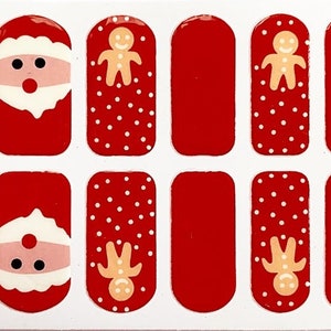 Christmas Santa Gingerbread Nail Polish Strips / Nail Wraps