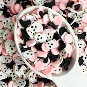 Halloween Polymer Clay Slices: Ghost, Bats, Pink Sprinkles, Slime Fillers