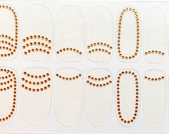 Gold Dots Nail Polish Strips: Easy Manicure Nail Wraps
