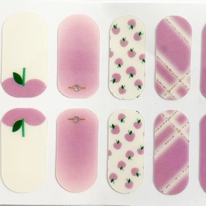 Pink Peach Nail Polish Strips: Glimmer Nail Wraps