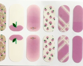 Pink Peach Nail Polish Strips: Glimmer Nail Wraps