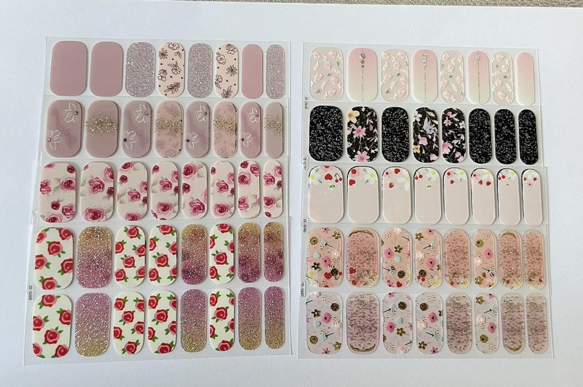 Rose Nail Polish Strips: Spring Flower Nail Wraps