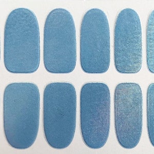 Light Blue Glimmer Nail Polish Strips / Nail Wraps / Nail Decals #681