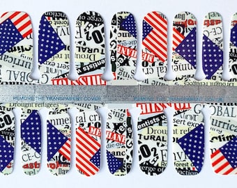 USA Flag Nail Polish Strips: Patriotic Nail Wraps
