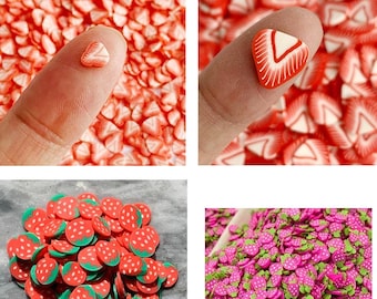 Polymer Clay Strawberry Slices: Fake Food Sprinkles, Slime & Resin Fillers