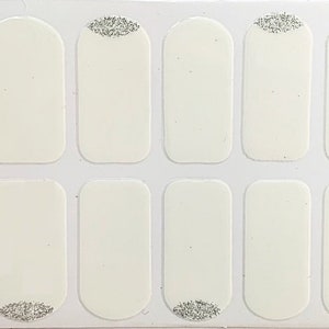 White Glimmer Nail Polish Strips / Nail Wraps / Nail Decals #018