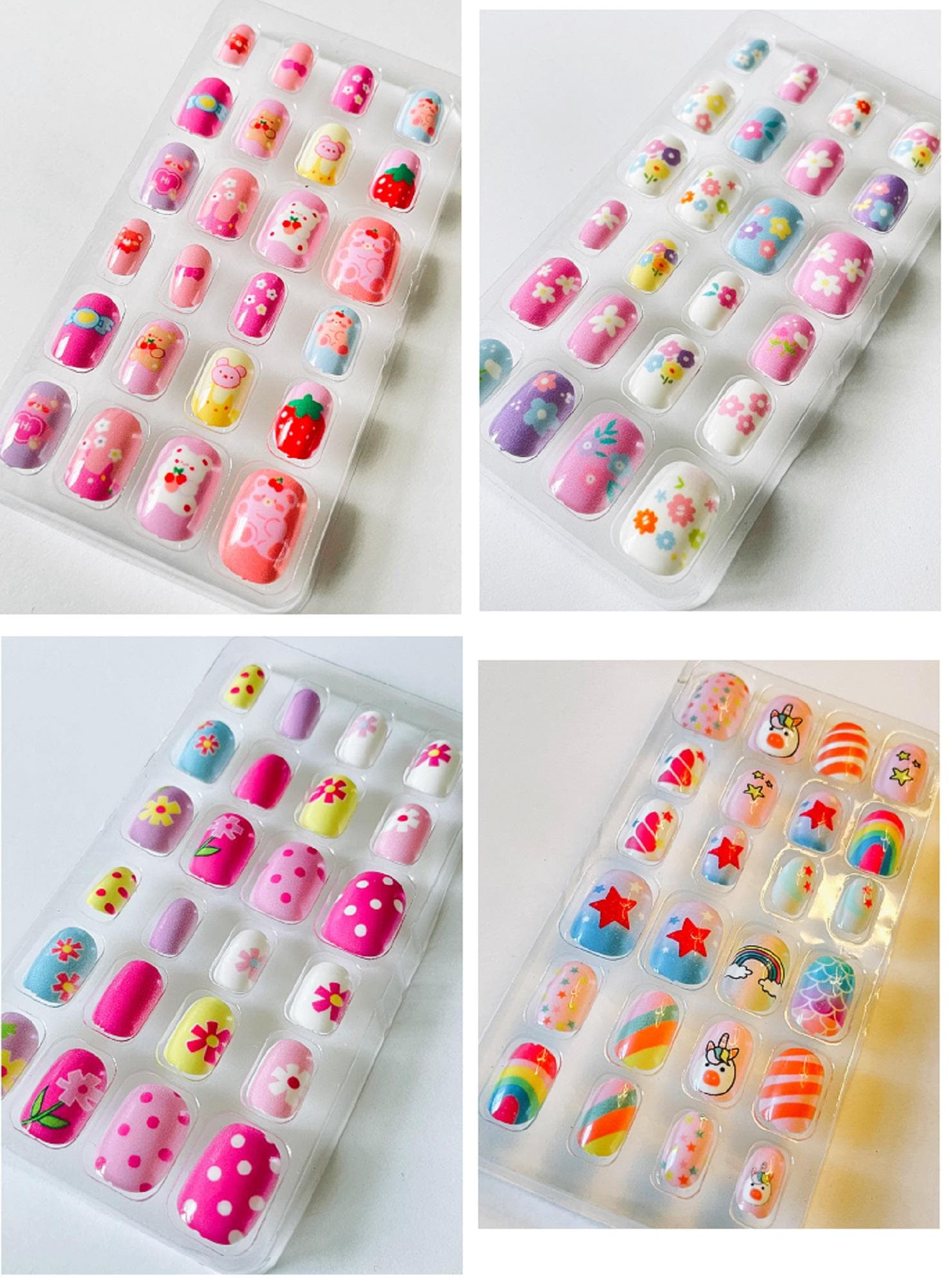 kids-press-on-nails-false-nails-for-girls-self-adhesive-kids-glossy