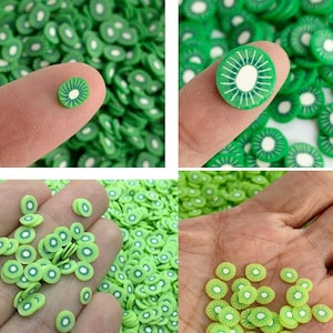 Polymer Clay Kiwi Slices, Fake Fruit, Fake Sprinkles, Polymer Clay Slices, Polymer Clay Fake Sprinkles, Slime, Resin Fillers
