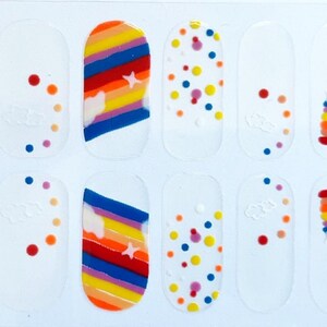 Rainbow Star Nail Polish Strips: Pride Day Nail Art