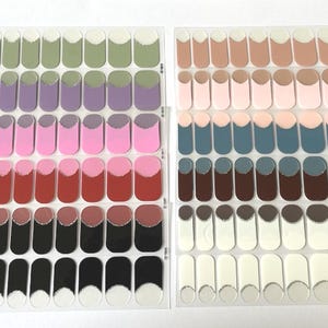 Glitter French Tips Nail Polish Strips: Self-Adhesive Nail Wraps