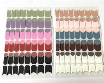 Glitter French Tips Nail Polish Strips: Self-Adhesive Nail Wraps
