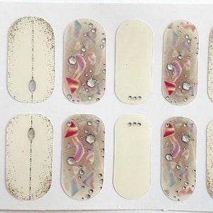 White Charms Glimmer Nail Polish Strips / Nail Wraps / Nail Decals #010