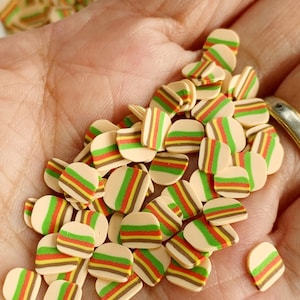 Polymer Clay Hamburger Slices: Miniature Food Sprinkles, Slime & Resin Fillers