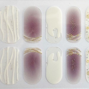 Christmas Marble Ombre Glitter Nail Polish Strips / Nail Wraps