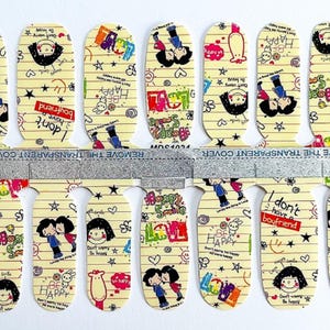 Cute Kindergarten Nail Polish Strips / Nail Wraps / Nail Decals #1024