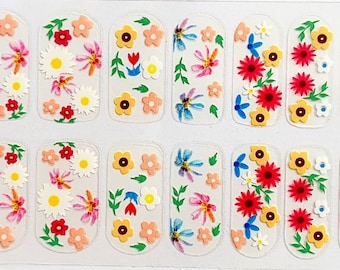 Floral Nail Polish Strips: Clear Flower Nail Wraps