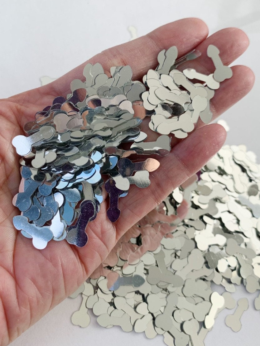 Silver Penis Glitter, Nail Art Glitter, Party Confetti Chunky Poly Glitter, Decoden Supplies, Tumblers, Resin Embellishment, Slime Toppings