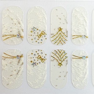 Christmas Marble Glitter Nail Polish Strips / Nail Wraps