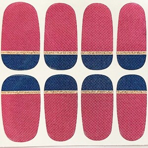 Coral Black French Tips Nail Polish Strips / Nail Wraps / Nail Decals #033