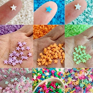 Polymer Clay Stars Slices, Fake Stars Sprinkles, White, Pink, Mix Color Polymer Clay Slices, Fake Sprinkles, Slime, Resin Fillers