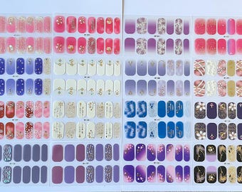 Glitter Full Wrap Nail Polish Stickers: Glimmer Nail Wraps,  Self-Adhesive Nail Strips, Easy Application