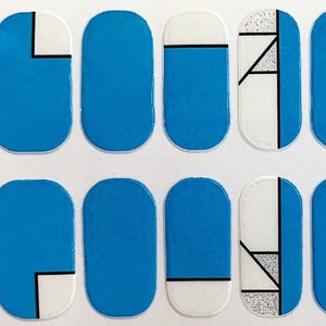 Blue Abstract Pattern Nail Polish Strips / Nail Wraps / Nail Decals #514