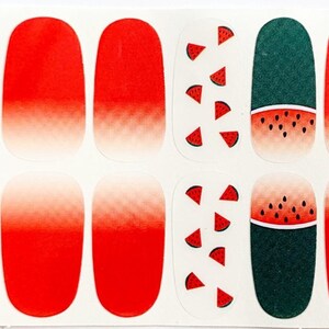 Watermelon Nail Polish Strips: Summer Nail Art Decals