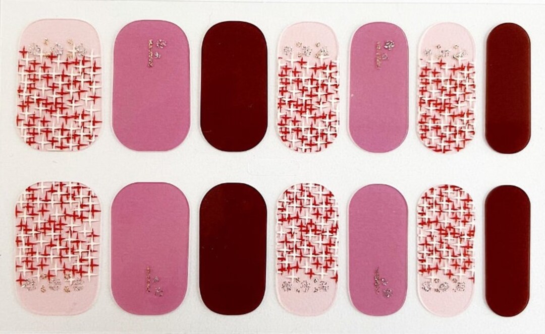 Purple Glimmer Nail Polish Strips / Nail Wraps / Nail Decals 154 Etsy