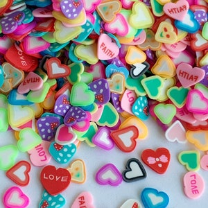 Valentine Heart Polymer Clay Sprinkles: Resin Slime Fillers