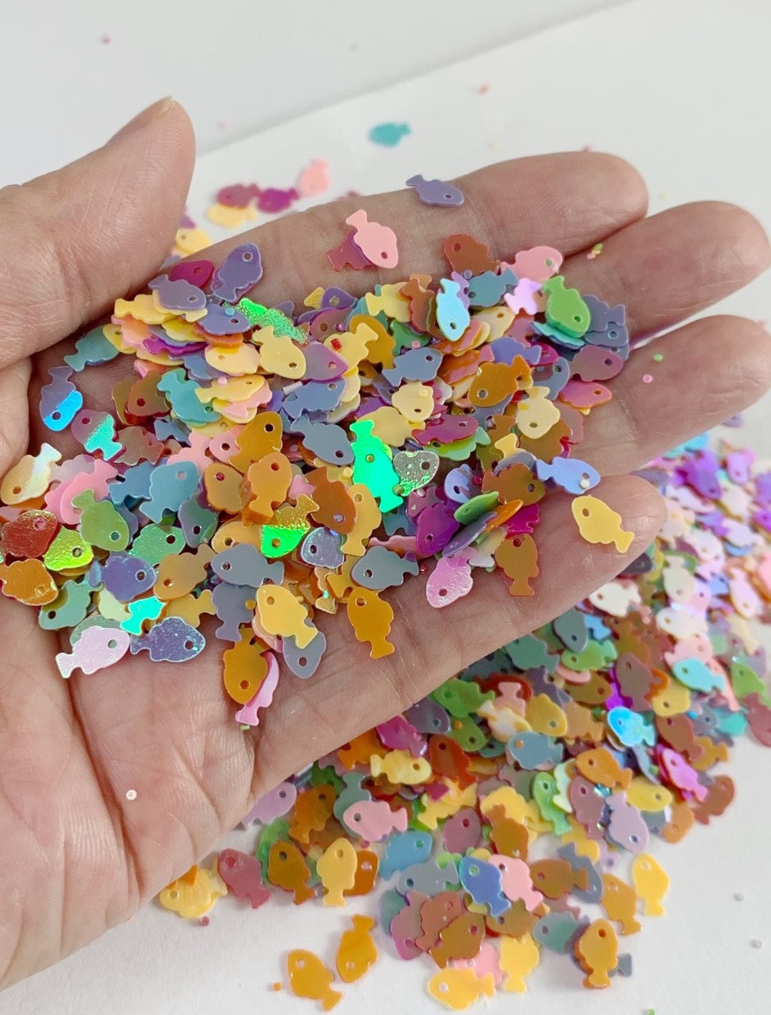 Holographic Fish Glitter: Chunky Party Confetti, Nail Art, Slime ...