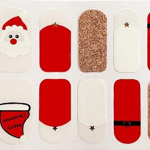 Christmas Santa Nail Polish Strips: Glimmer Nail Wraps, Easy Application
